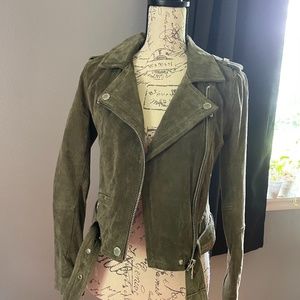 NWOT Suede Olive leather jacket